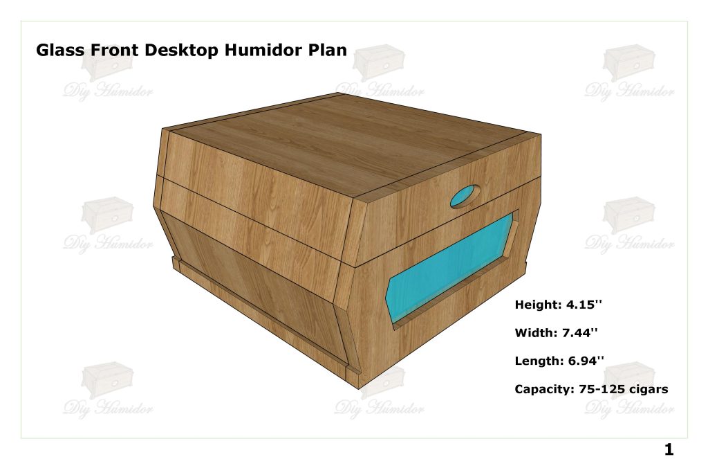 Glass Front Desktop Humidor Plan, DIY Humidor Plan, Cigar Humidor Plans