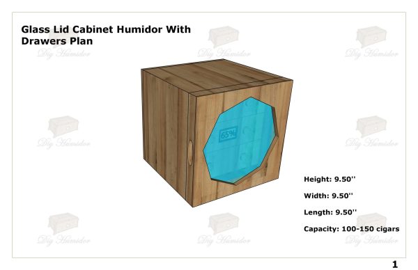 Glass Lid Cabinet Humidor With Drawers Plan_01