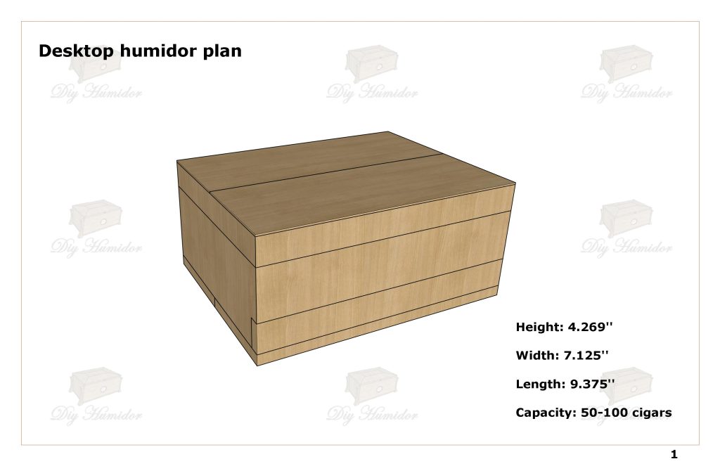 Desktop Humidor Plan PDF, Cigar Humidor Plans PDF, Wood Cigar Box Plans