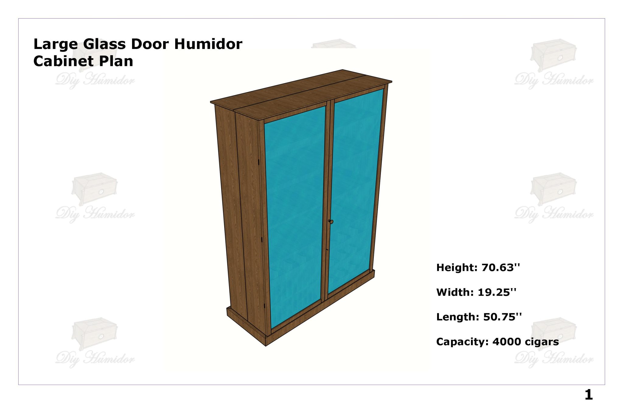 Large Glass Door Humidor Cabinet Plan_01