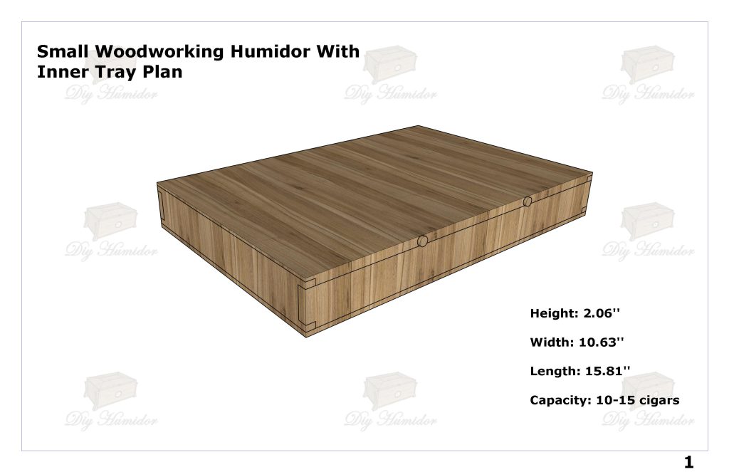 Small Woodworking Humidor With Inner Tray Plan, Small Professional