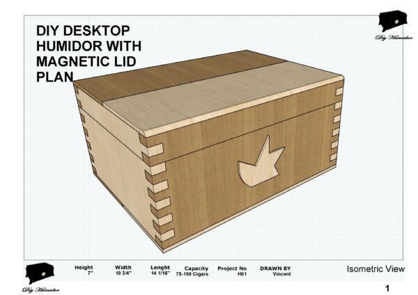 DIY Desktop Humidor With Magnetic lid Plan